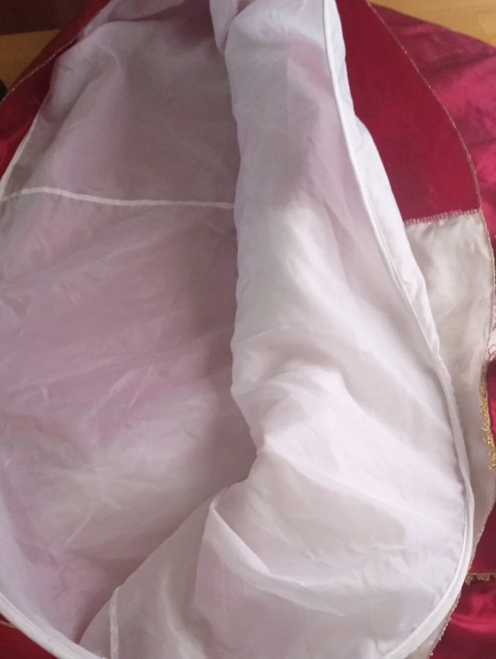 Red Velvet Princess Dress with Gold Trim